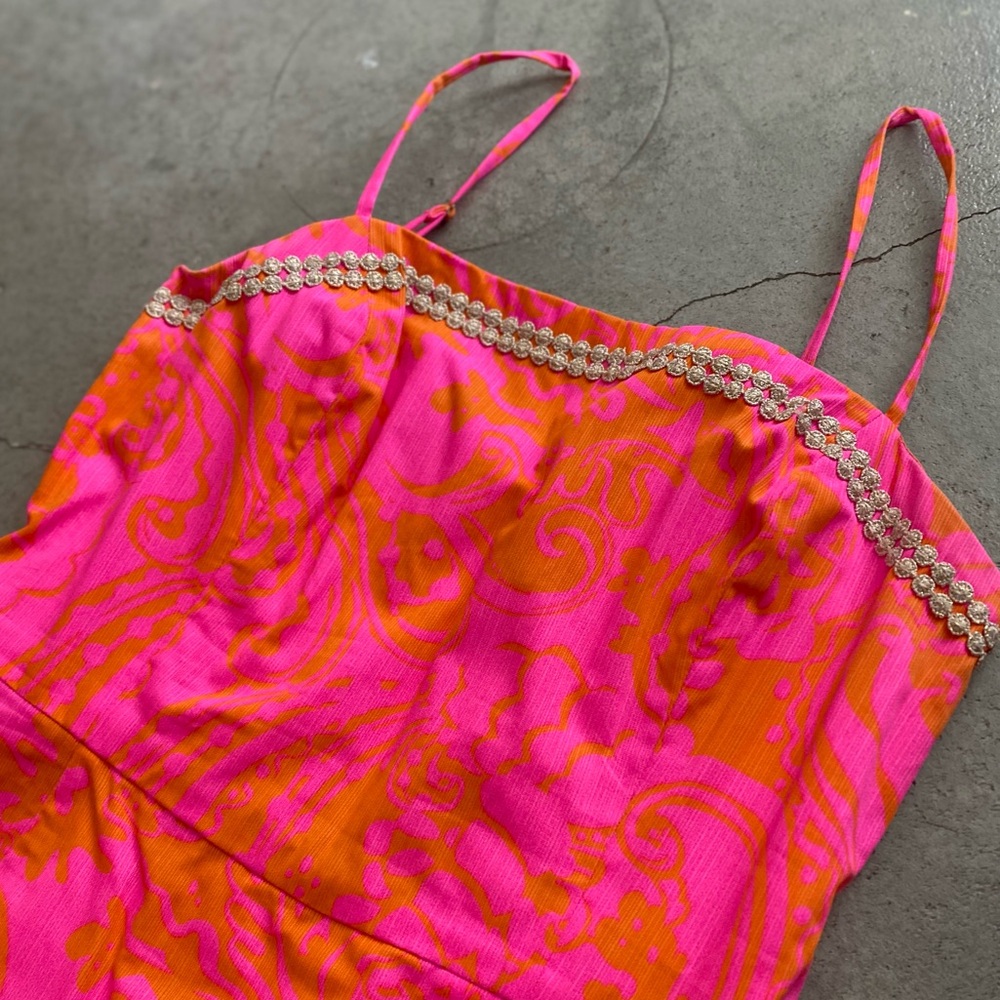 Lilly Pulitzer orange/ pink cotton romper